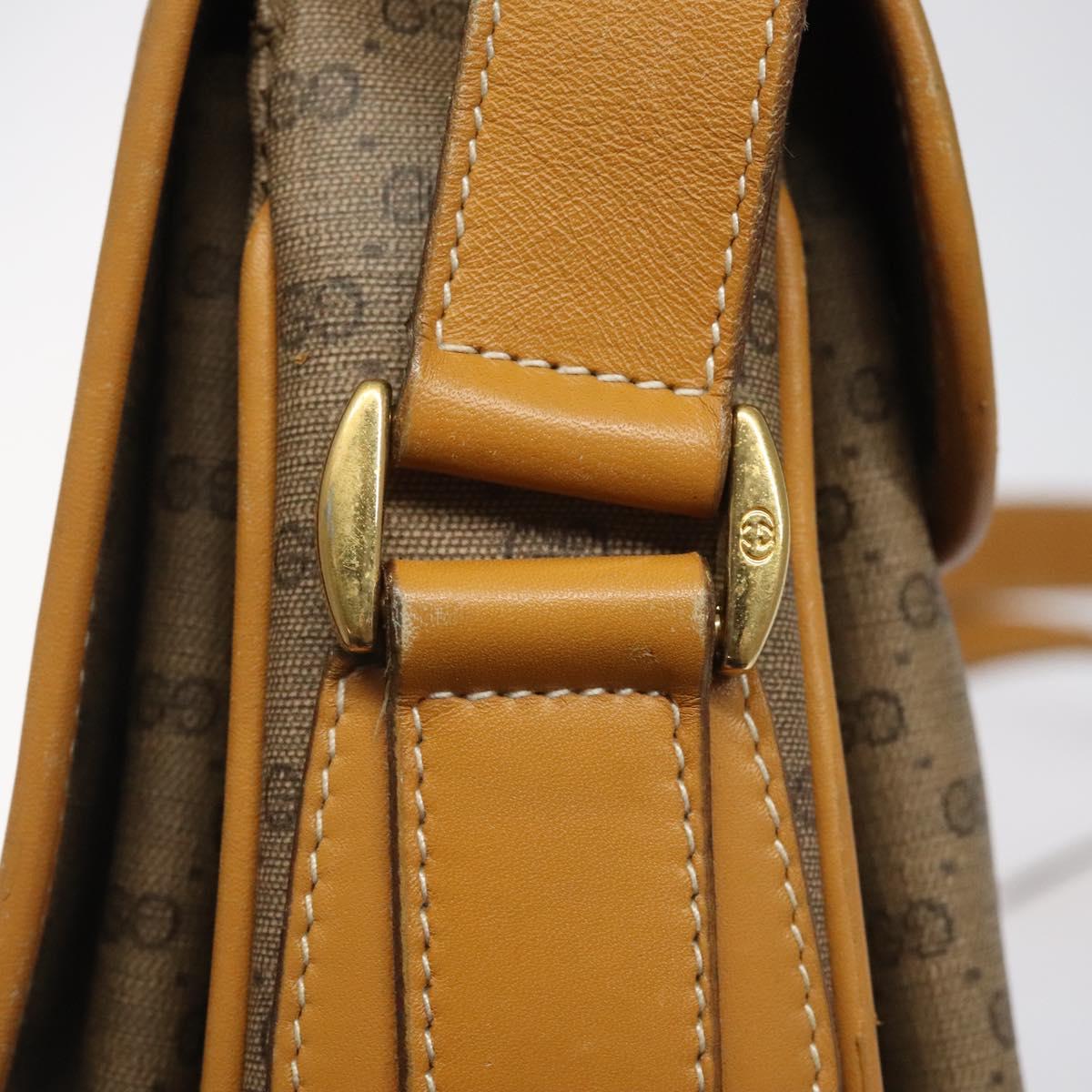 GUCCI Micro GG Supreme Shoulder Bag PVC Beige Gold 001 116 0924 Auth ki5438