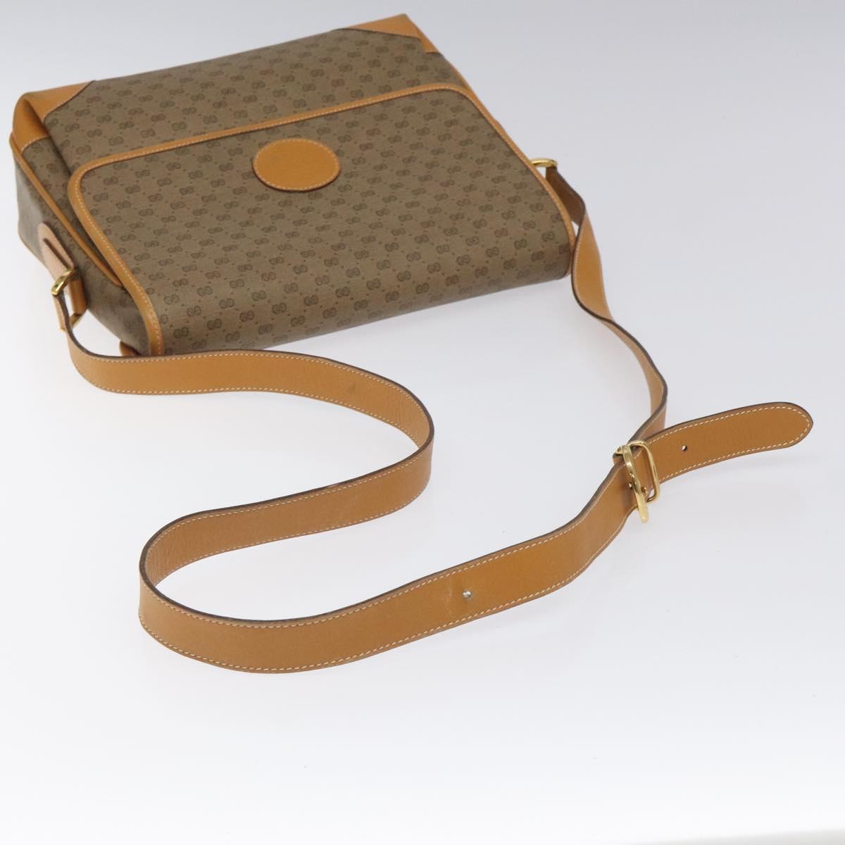 GUCCI Micro GG Supreme Shoulder Bag PVC Beige Gold 001 116 0924 Auth ki5438