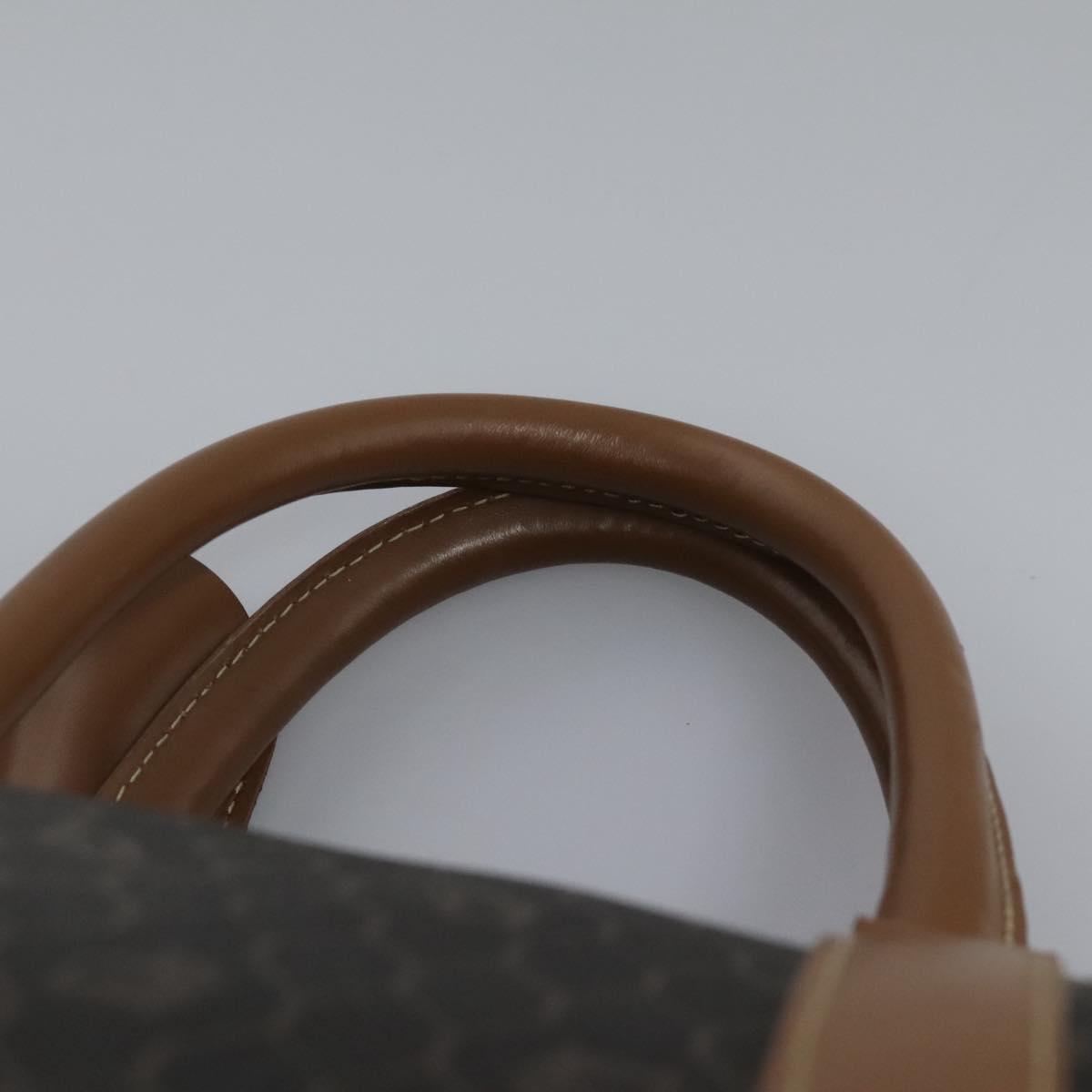 Christian Dior Honeycomb Canvas Boston Bag PVC Leather Black Auth ki5469