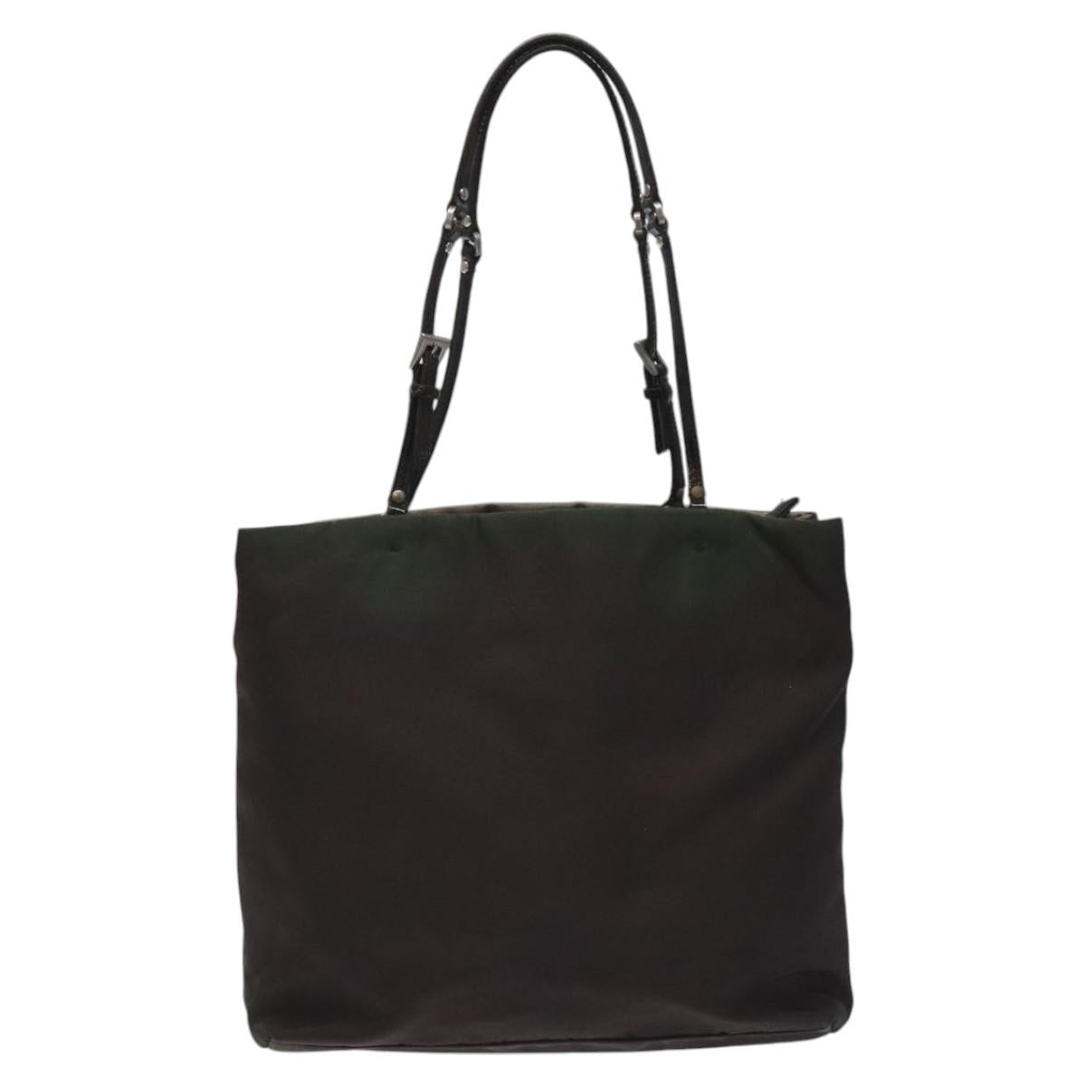 PRADA Hand Bag Nylon Khaki Auth ki5477