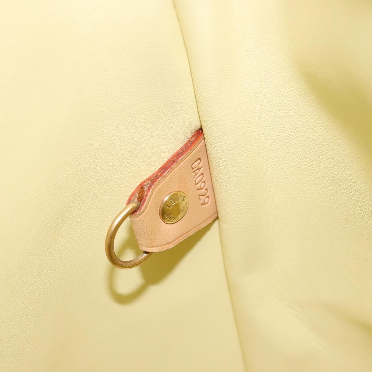 LOUIS VUITTON Monogram Vernis Houston Hand Bag Lime Yellow M91055 LV Auth ki5489