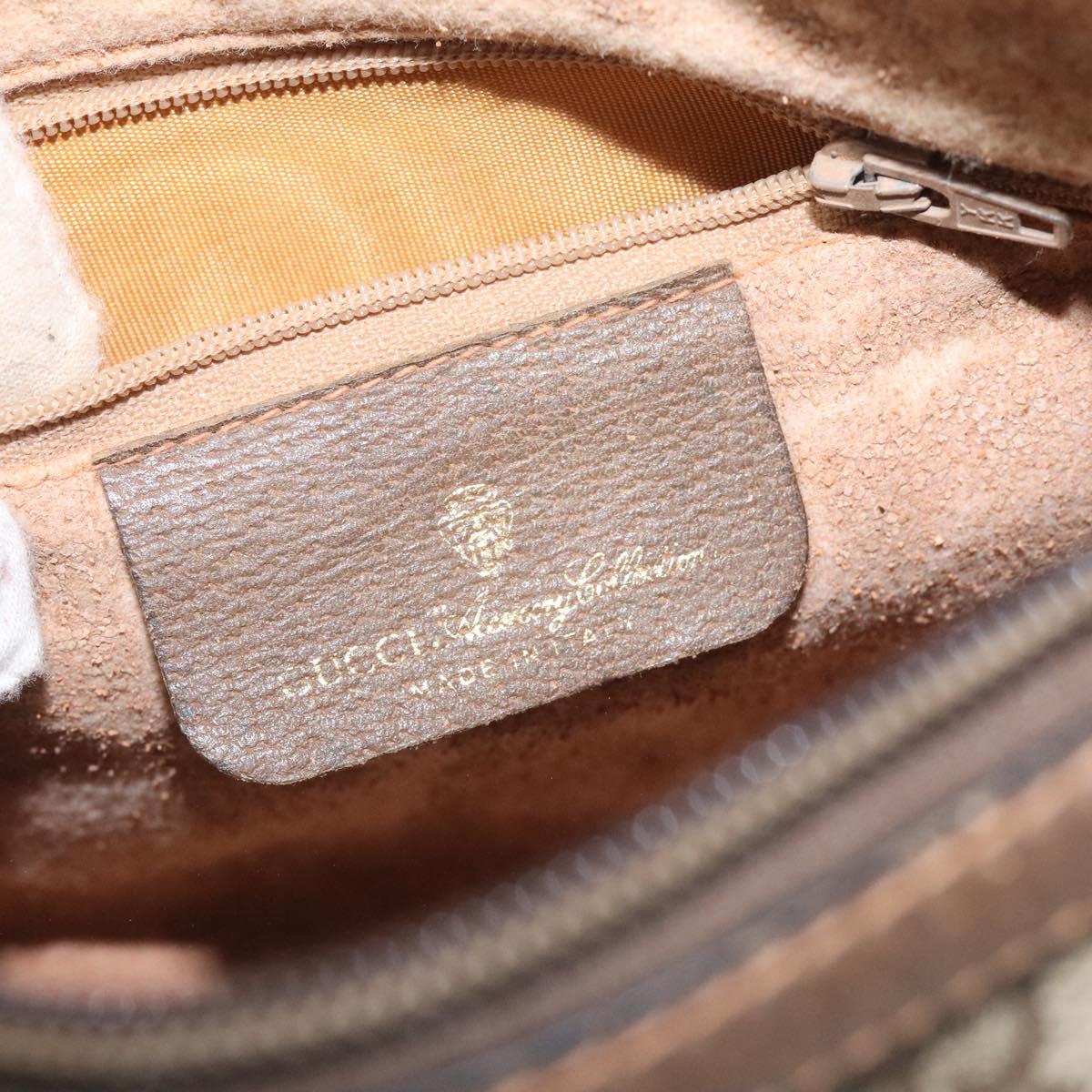 GUCCI GG Supreme Web Sherry Line Shoulder Bag PVC Beige Gold Red Auth ki5490