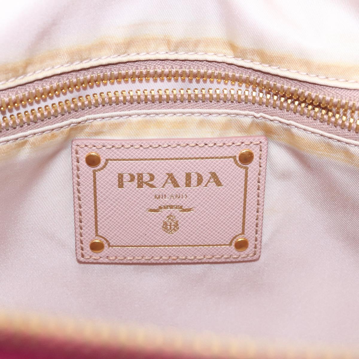 PRADA Tote Bag Nylon 2way Pink Gold Auth ki5497V