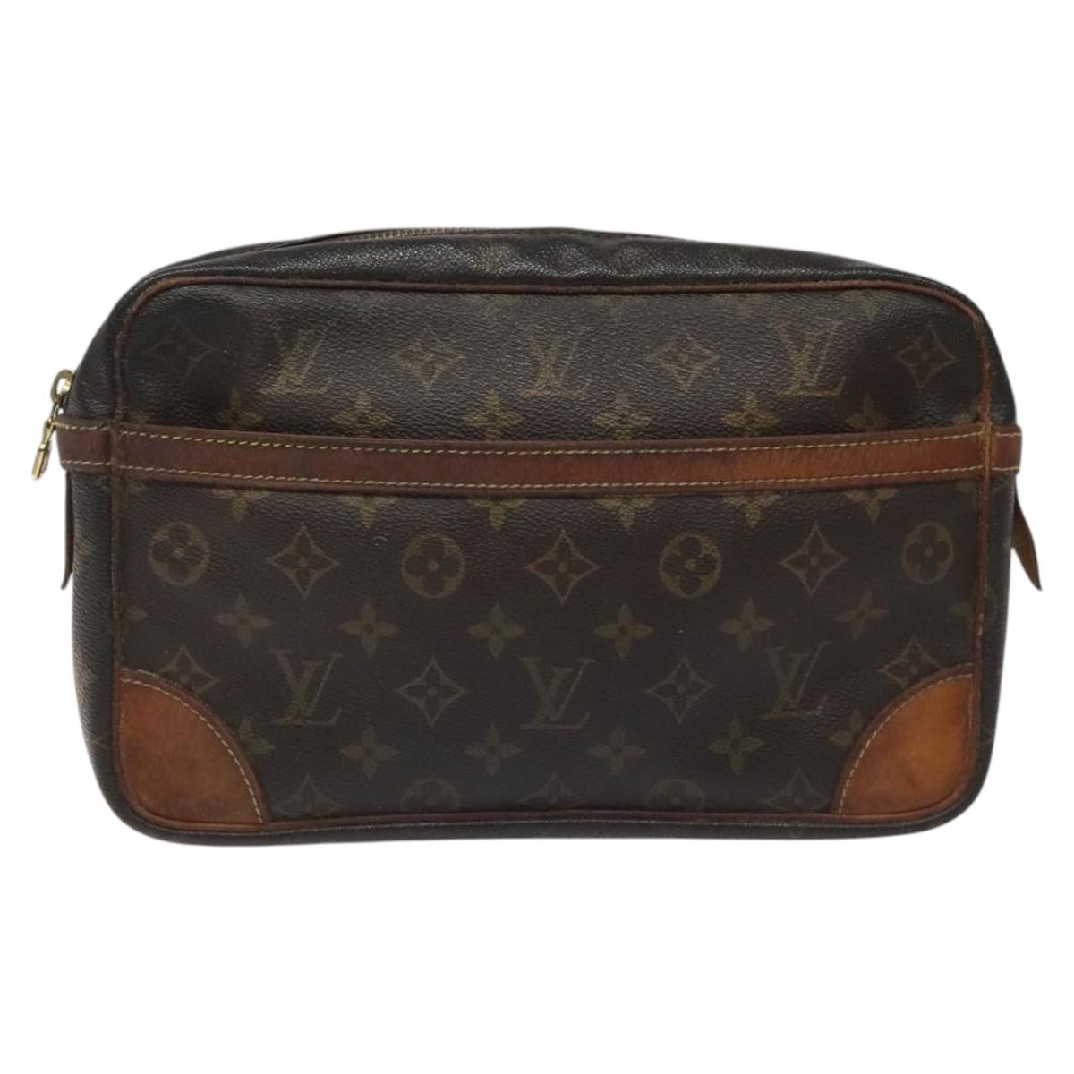 LOUIS VUITTON Monogram Compiegne 28 Clutch Bag M51845 LV Auth ki5523