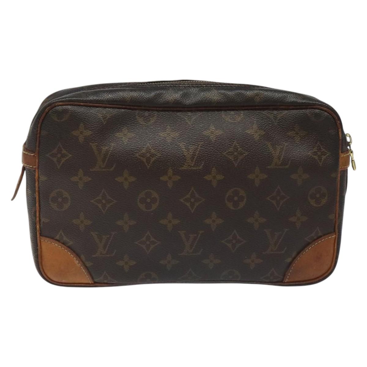 LOUIS VUITTON Monogram Compiegne 28 Clutch Bag M51845 LV Auth ki5523