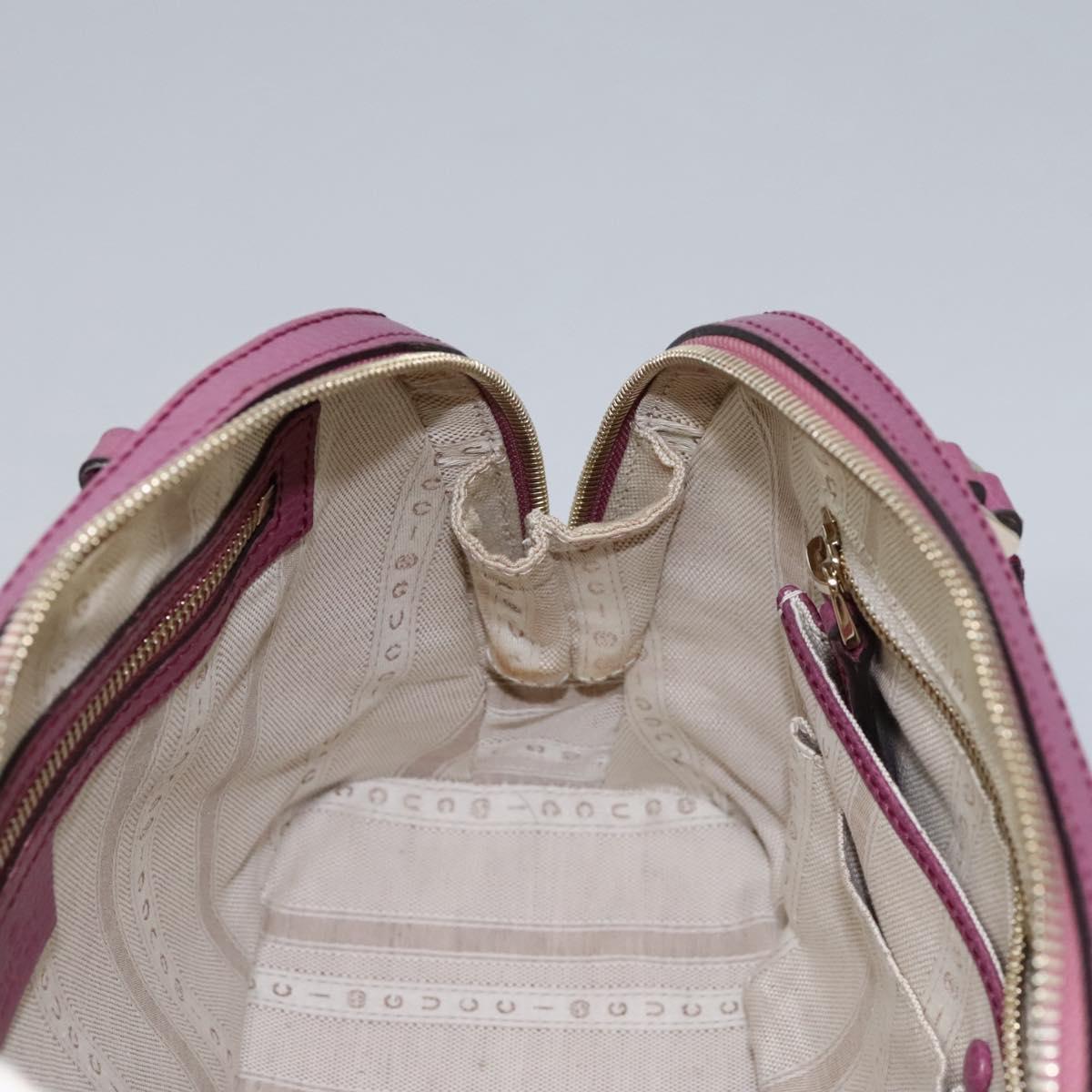 GUCCI Lady Dollar Hand Bag Leather 2way Gold Pink Auth ki5528AV
