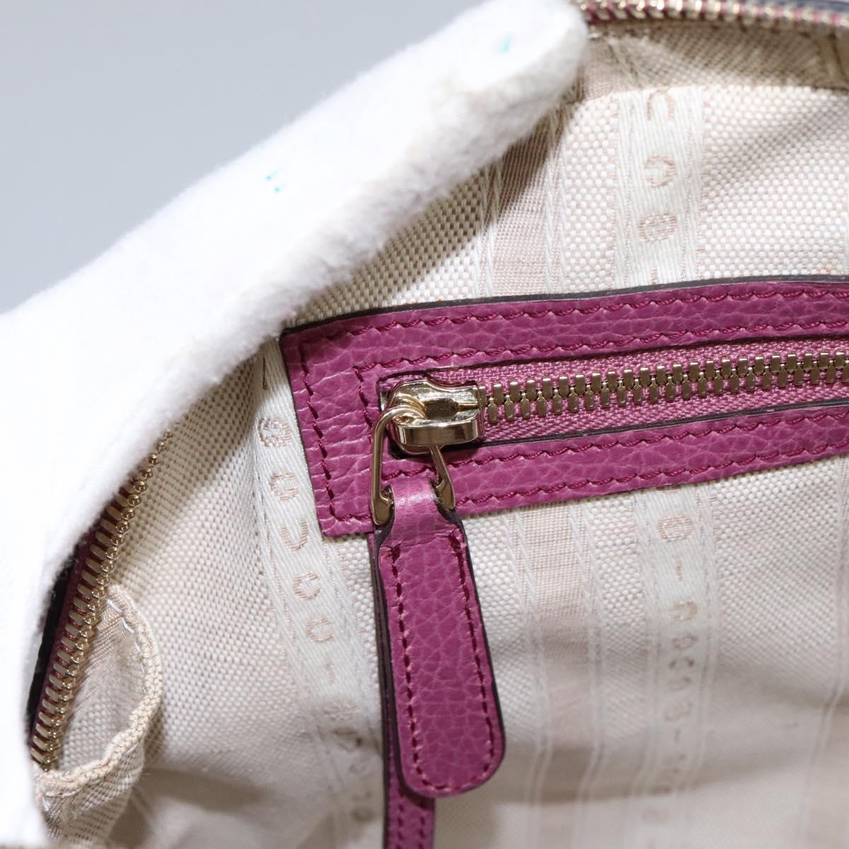 GUCCI Lady Dollar Hand Bag Leather 2way Gold Pink Auth ki5528AV
