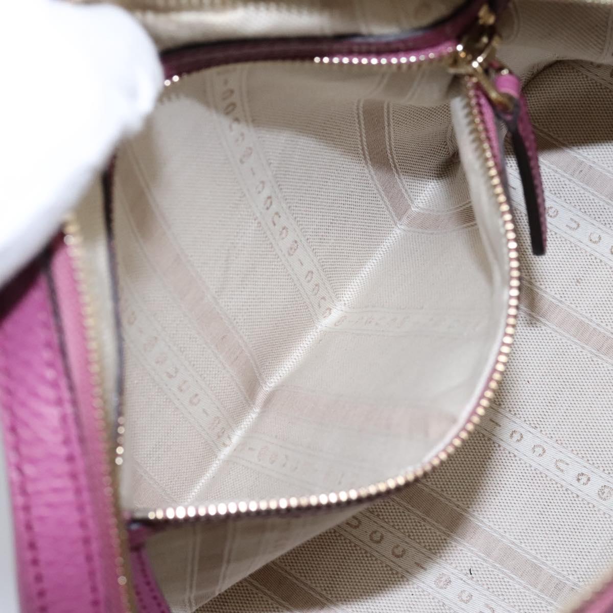 GUCCI Lady Dollar Hand Bag Leather 2way Gold Pink Auth ki5528AV