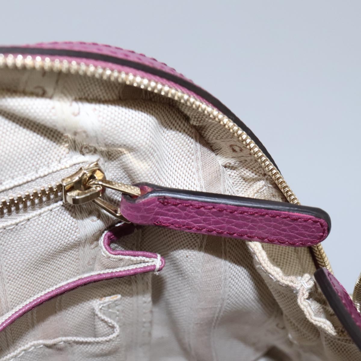 GUCCI Lady Dollar Hand Bag Leather 2way Gold Pink Auth ki5528AV