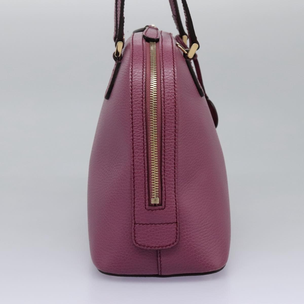 GUCCI Lady Dollar Hand Bag Leather 2way Gold Pink Auth ki5528AV