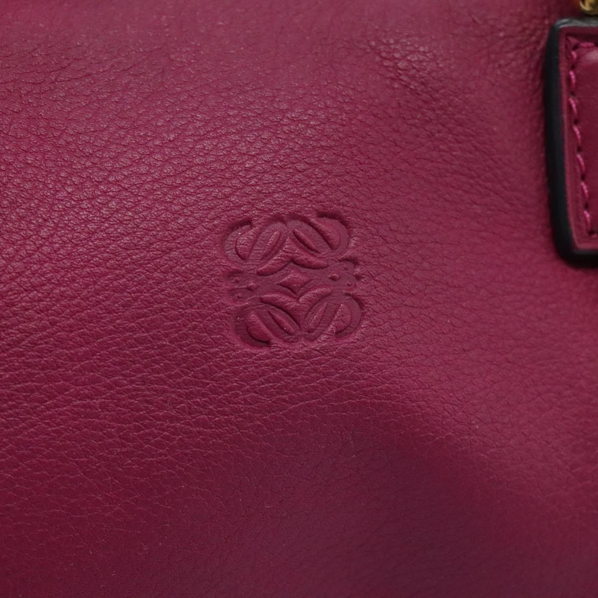 LOEWE Amazonas Mini Boston Bag Leather 2way Pink Gold Auth ki5532V