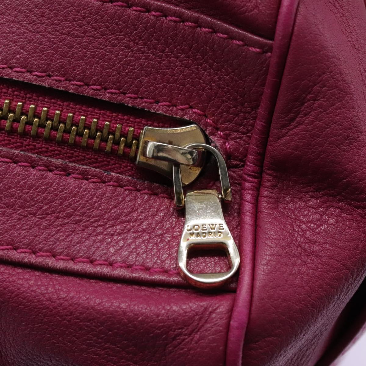 LOEWE Amazonas Mini Boston Bag Leather 2way Pink Gold Auth ki5532V