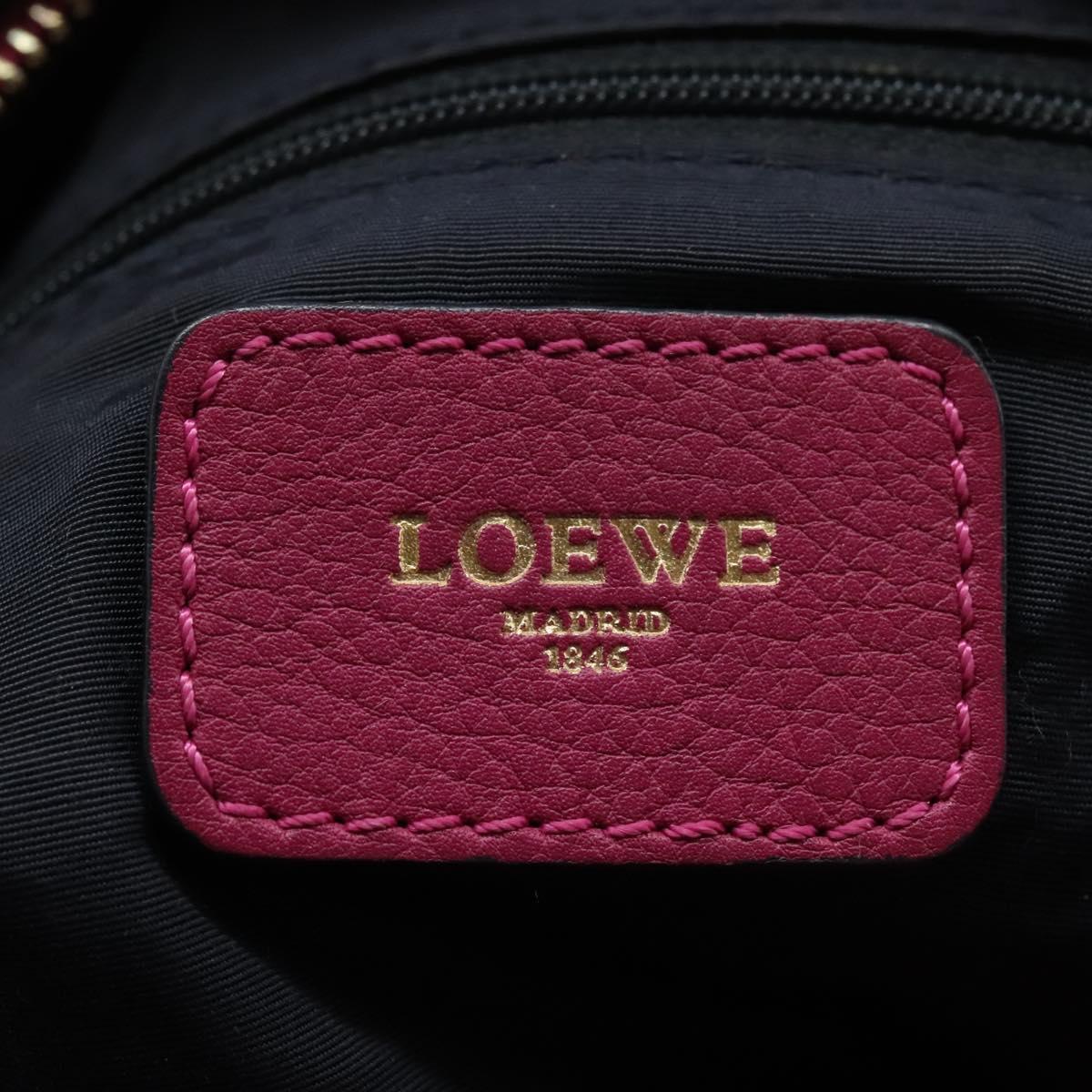 LOEWE Amazonas Mini Boston Bag Leather 2way Pink Gold Auth ki5532V