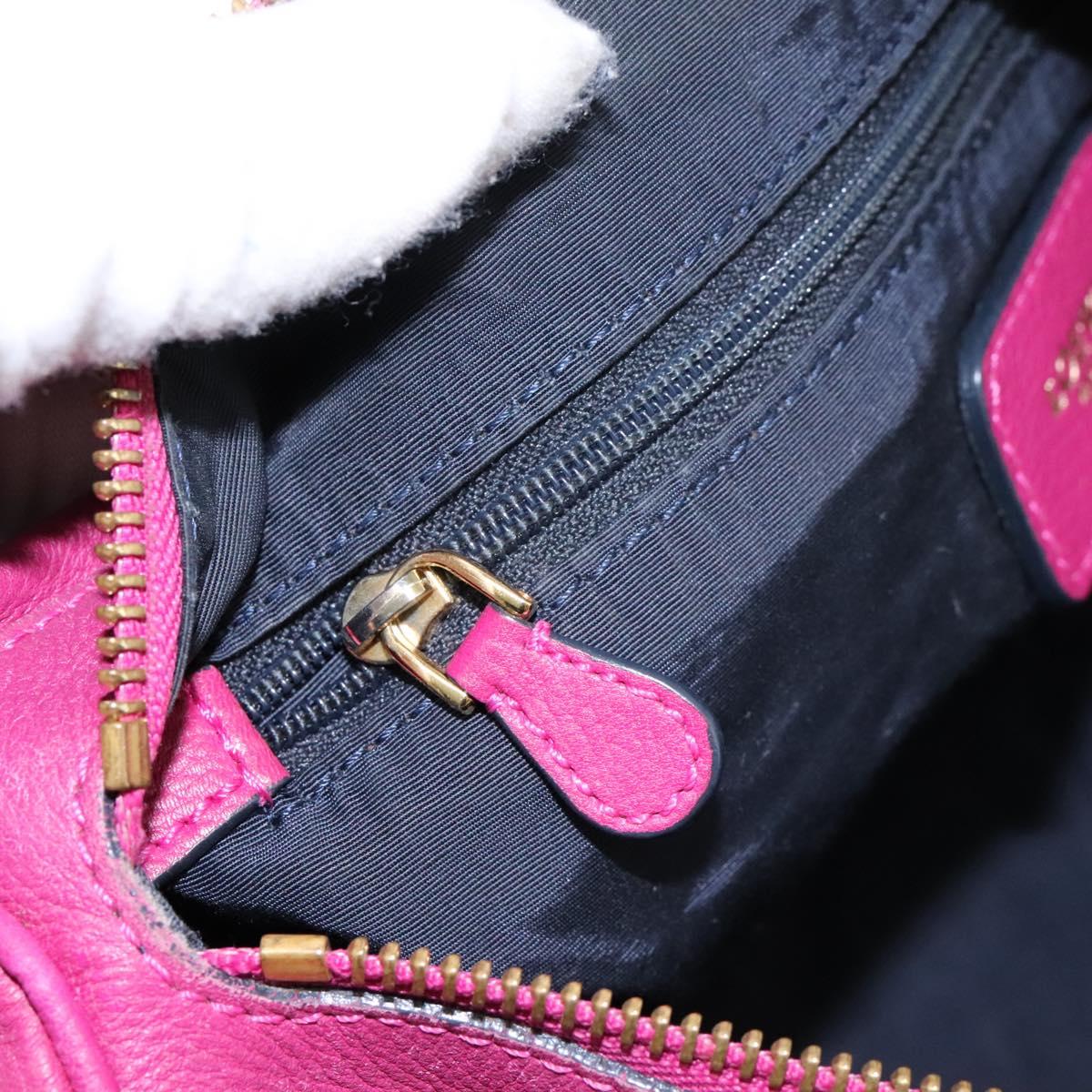 LOEWE Amazonas Mini Boston Bag Leather 2way Pink Gold Auth ki5532V