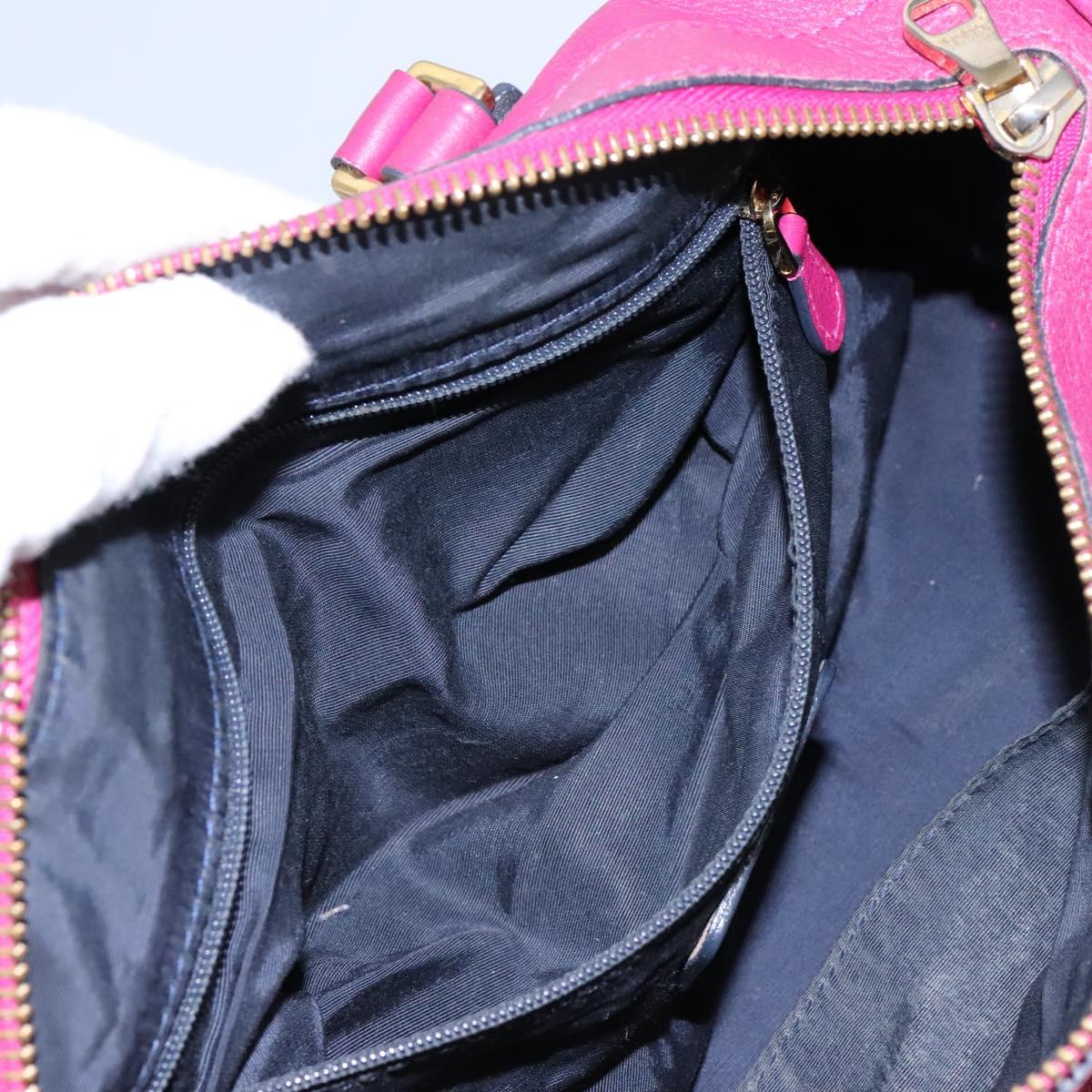 LOEWE Amazonas Mini Boston Bag Leather 2way Pink Gold Auth ki5532V