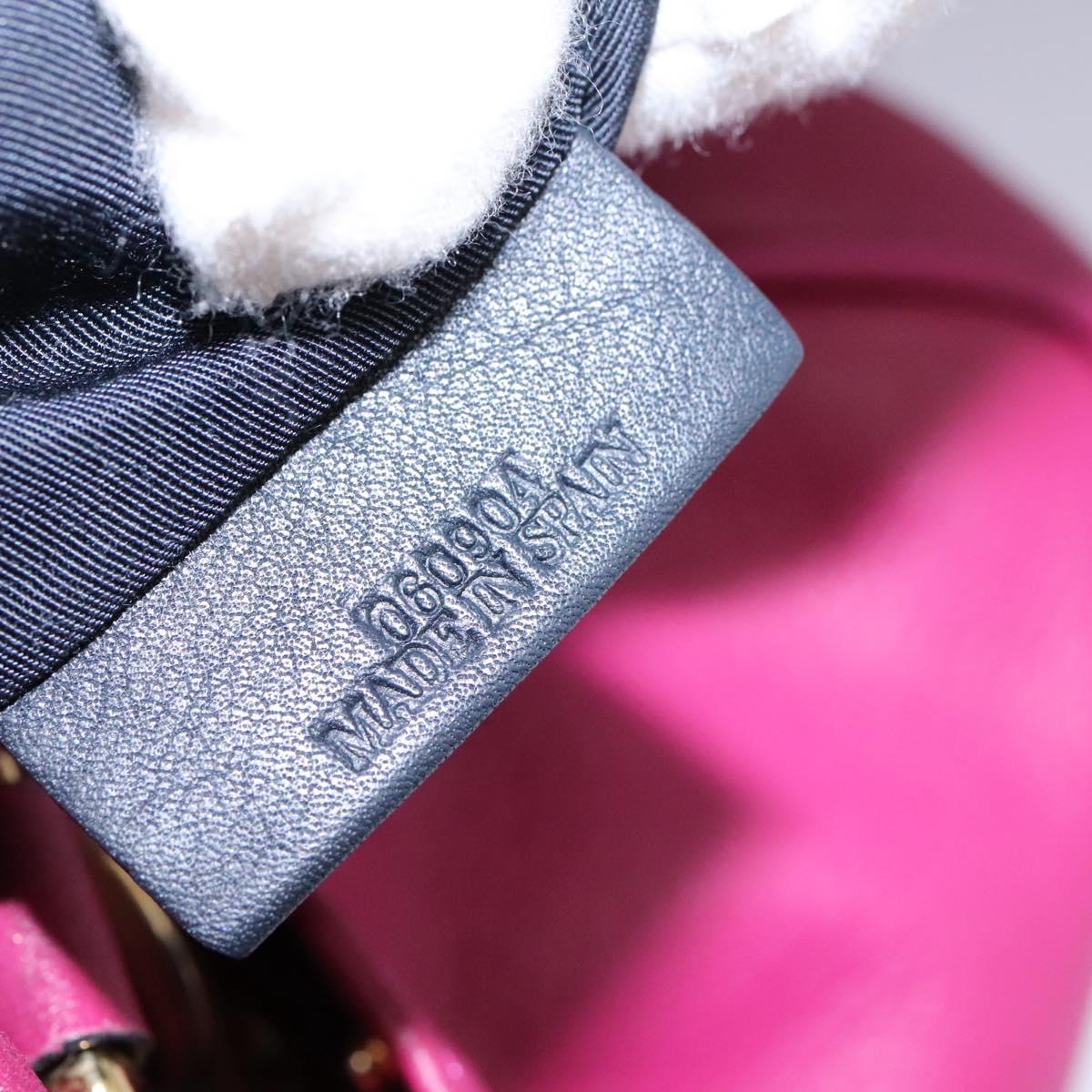 LOEWE Amazonas Mini Boston Bag Leather 2way Pink Gold Auth ki5532V