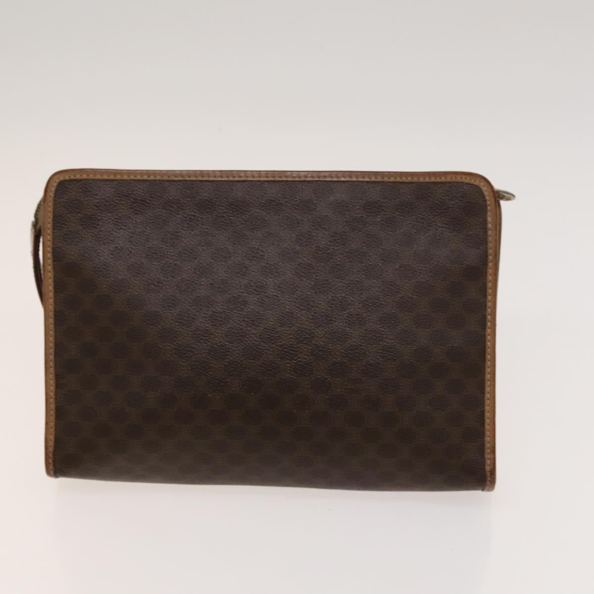 CELINE Macadam Canvas hand Clutch Bag PVC Leather 5Set Brown Beige Auth ki5555