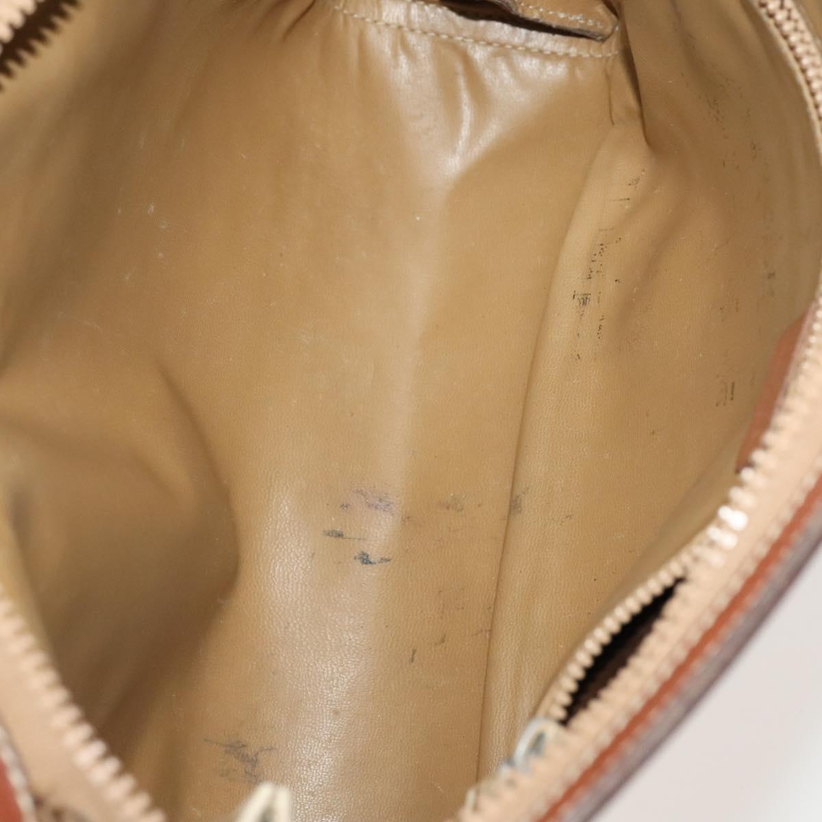 CELINE Macadam Canvas hand Clutch Bag PVC Leather 5Set Brown Beige Auth ki5555