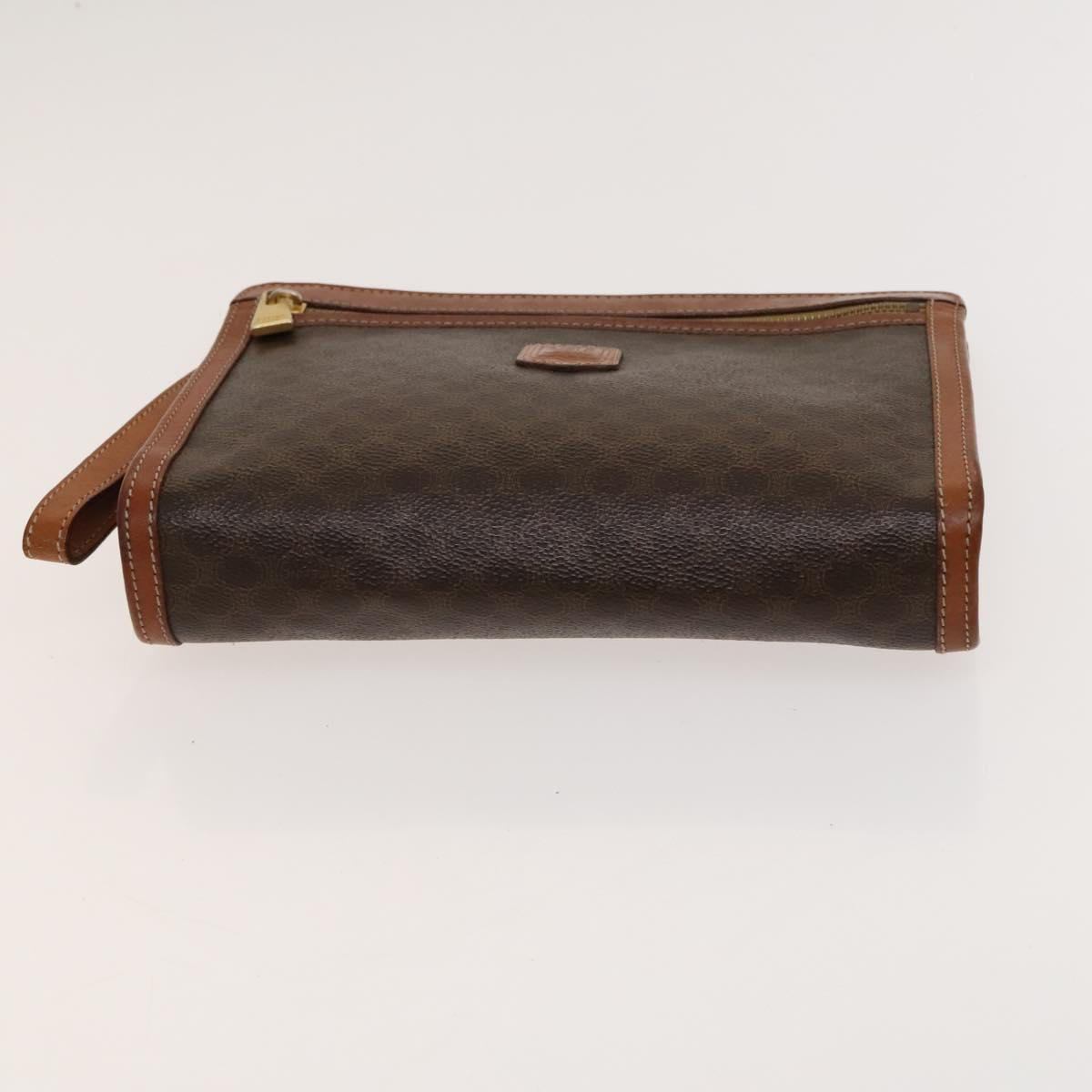 CELINE Macadam Canvas hand Clutch Bag PVC Leather 5Set Brown Beige Auth ki5555