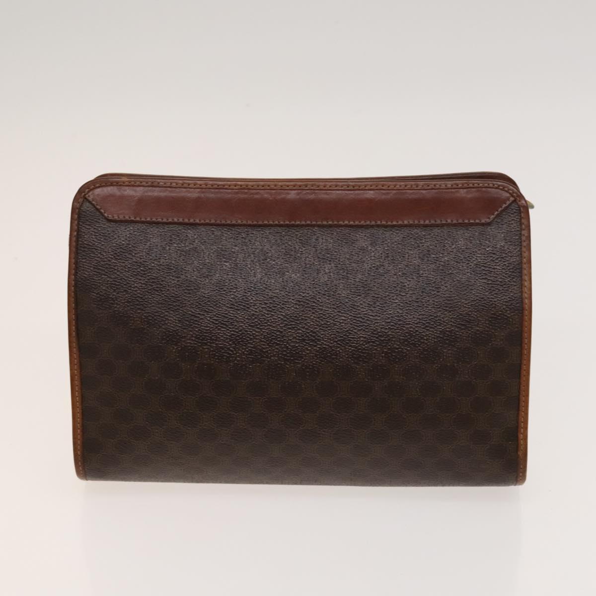 CELINE Macadam Canvas hand Clutch Bag PVC Leather 5Set Brown Beige Auth ki5555