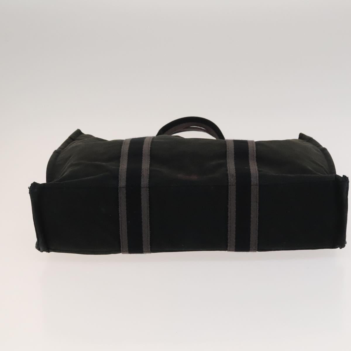 HERMES Fourre Tout Tote Bag Canvas 5Set Black Gray Red Auth ki5556