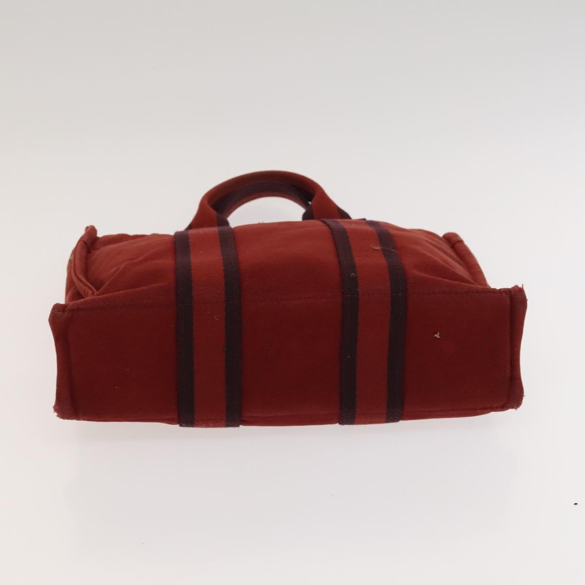 HERMES Fourre Tout Tote Bag Canvas 5Set Black Gray Red Auth ki5556