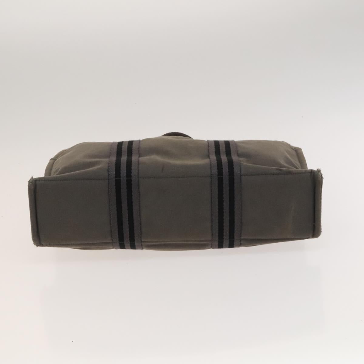 HERMES Fourre Tout Tote Bag Canvas 5Set Black Gray Navy Auth ki5557