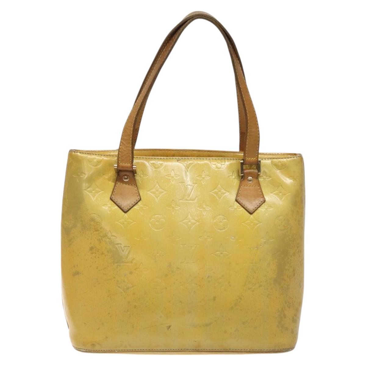 LOUIS VUITTON Monogram Vernis Houston Hand Bag Gris M91053 LV Auth ki5565