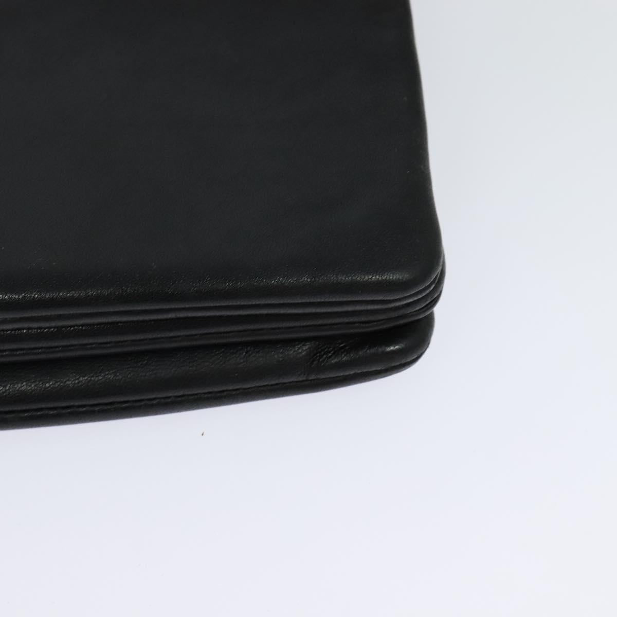 CELINE Trio bag Shoulder Bag Leather Black Gold Auth ki5590