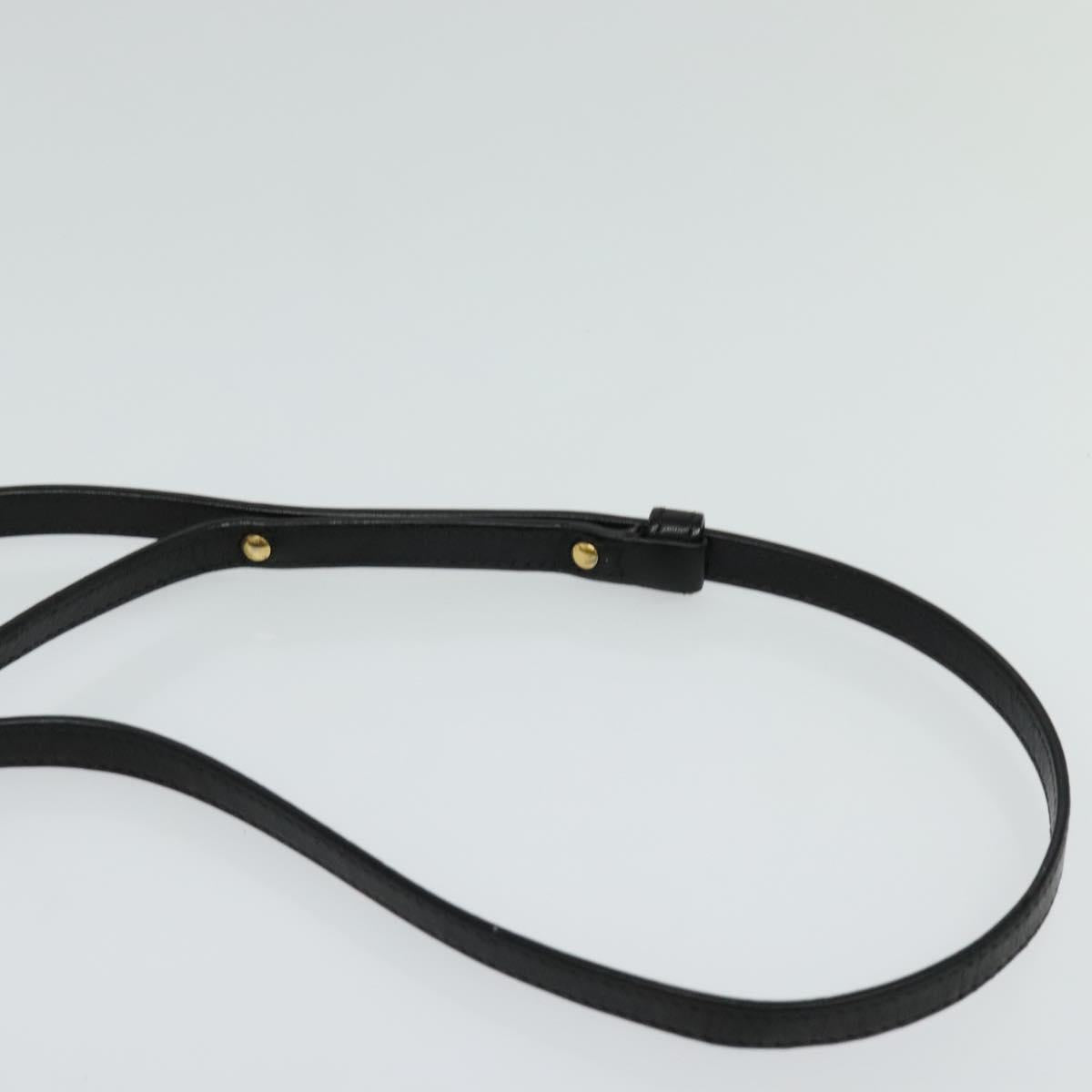 CELINE Trio bag Shoulder Bag Leather Black Gold Auth ki5590