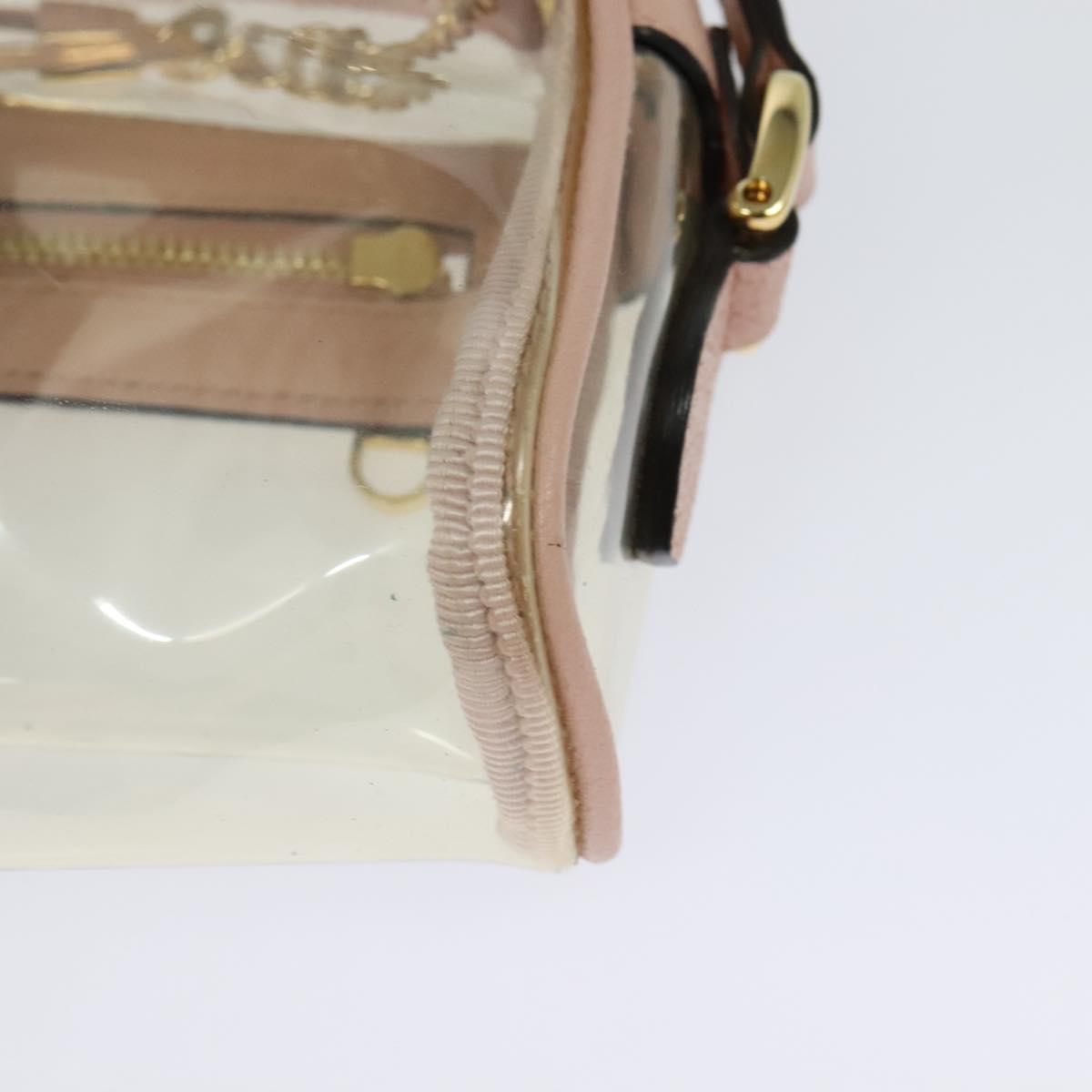 GUCCI Web Sherry Line Shoulder Bag Vinyl Clear Red Green 517350 Auth ki5631AV