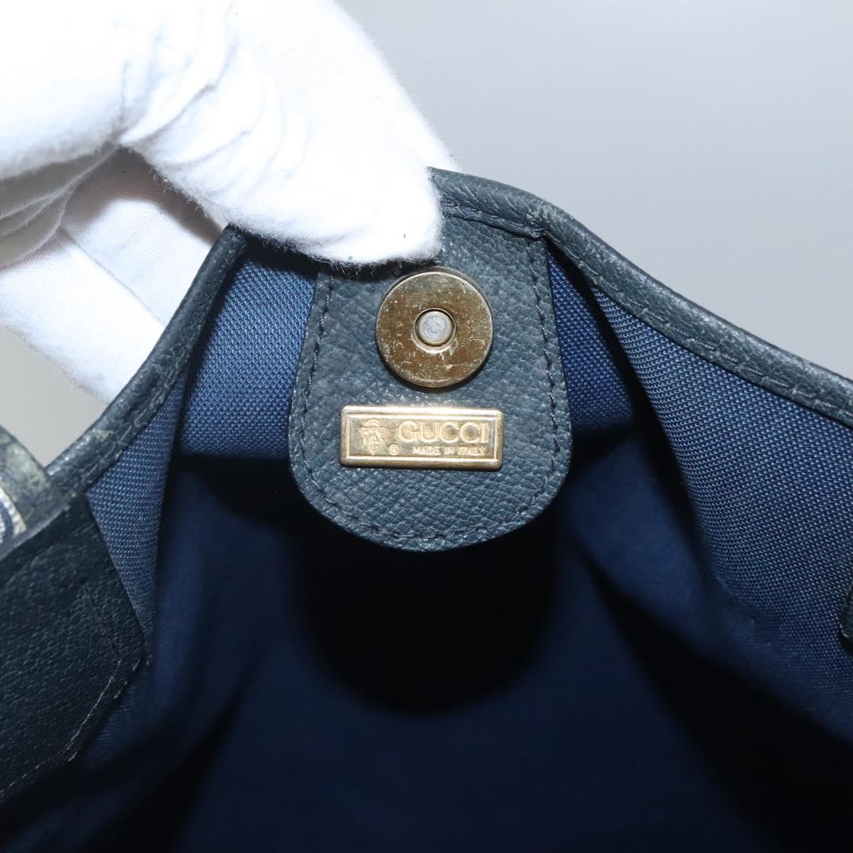 GUCCI GG Supreme Tote Bag PVC Navy Gold 002 39 0054 Auth ki5643