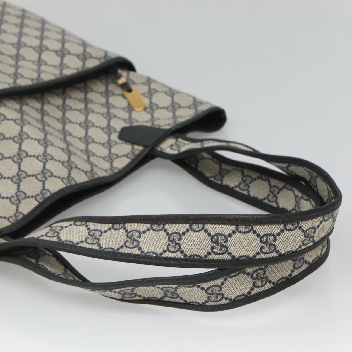 GUCCI GG Supreme Tote Bag PVC Navy Gold 002 39 0054 Auth ki5643