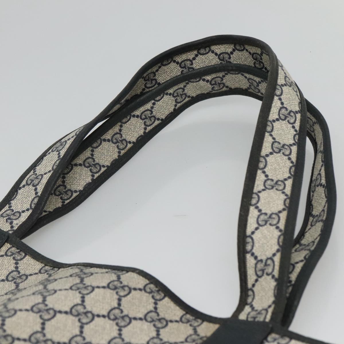 GUCCI GG Supreme Tote Bag PVC Navy Gold 002 39 0054 Auth ki5643