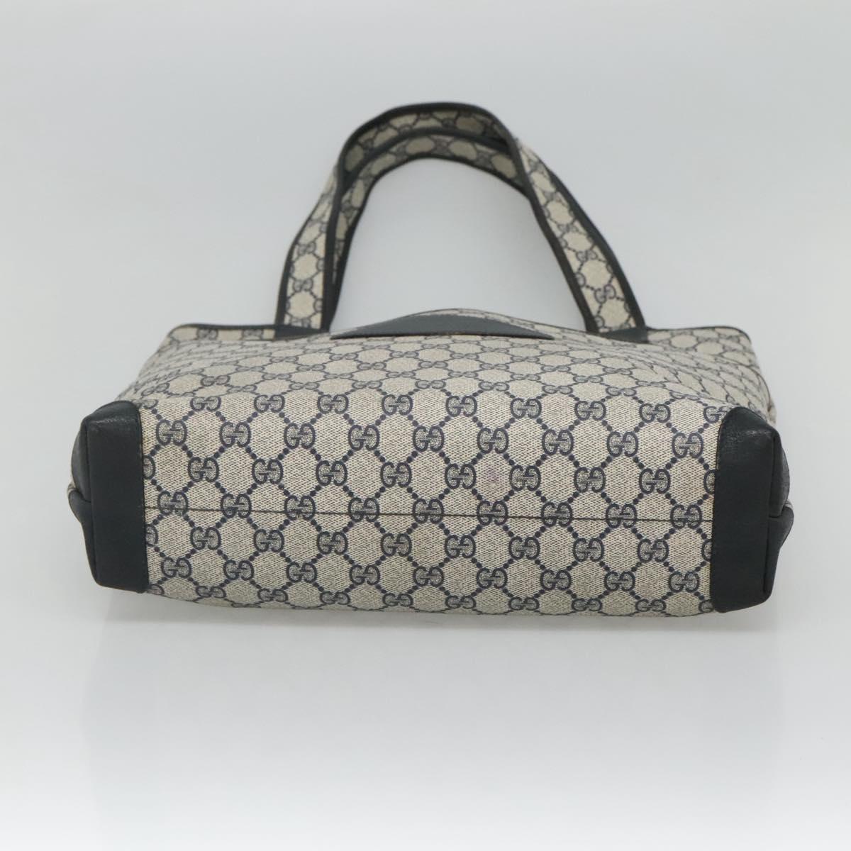 GUCCI GG Supreme Tote Bag PVC Navy Gold 002 39 0054 Auth ki5643