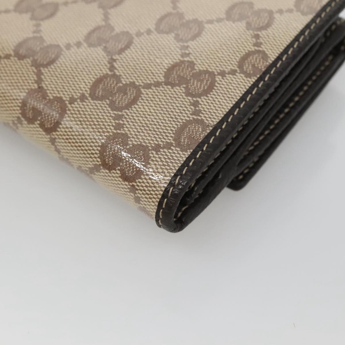 GUCCI GG Crystal Long Wallet Beige 231843 Auth ki5651