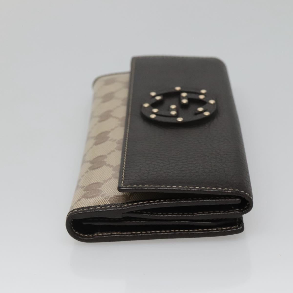 GUCCI GG Crystal Long Wallet Beige 231843 Auth ki5651