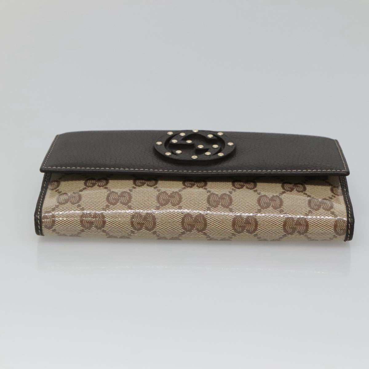 GUCCI GG Crystal Long Wallet Beige 231843 Auth ki5651
