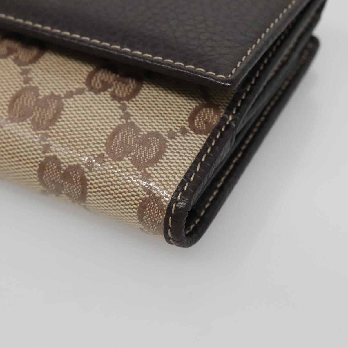 GUCCI GG Crystal Long Wallet Beige 231843 Auth ki5651