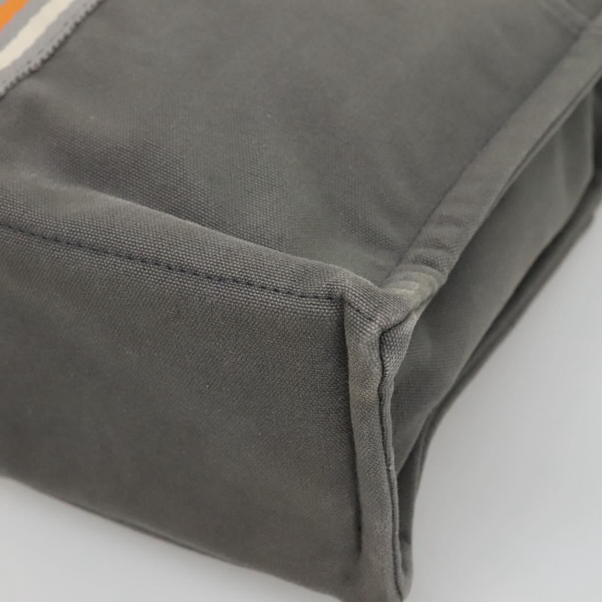 HERMES Fourre Tout MM Hand Bag Canvas Gray Silver Auth ki5652