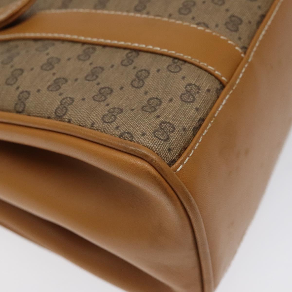 GUCCI Micro GG Supreme Hand Bag PVC Beige Gold 000 406 4857 Auth ki5660