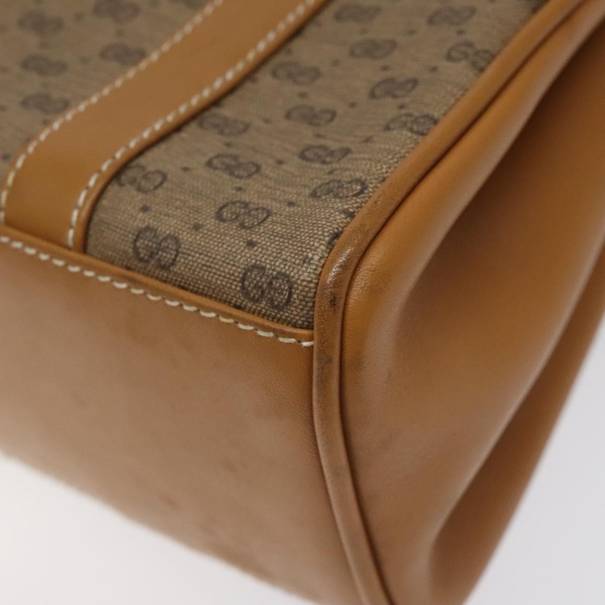 GUCCI Micro GG Supreme Hand Bag PVC Beige Gold 000 406 4857 Auth ki5660