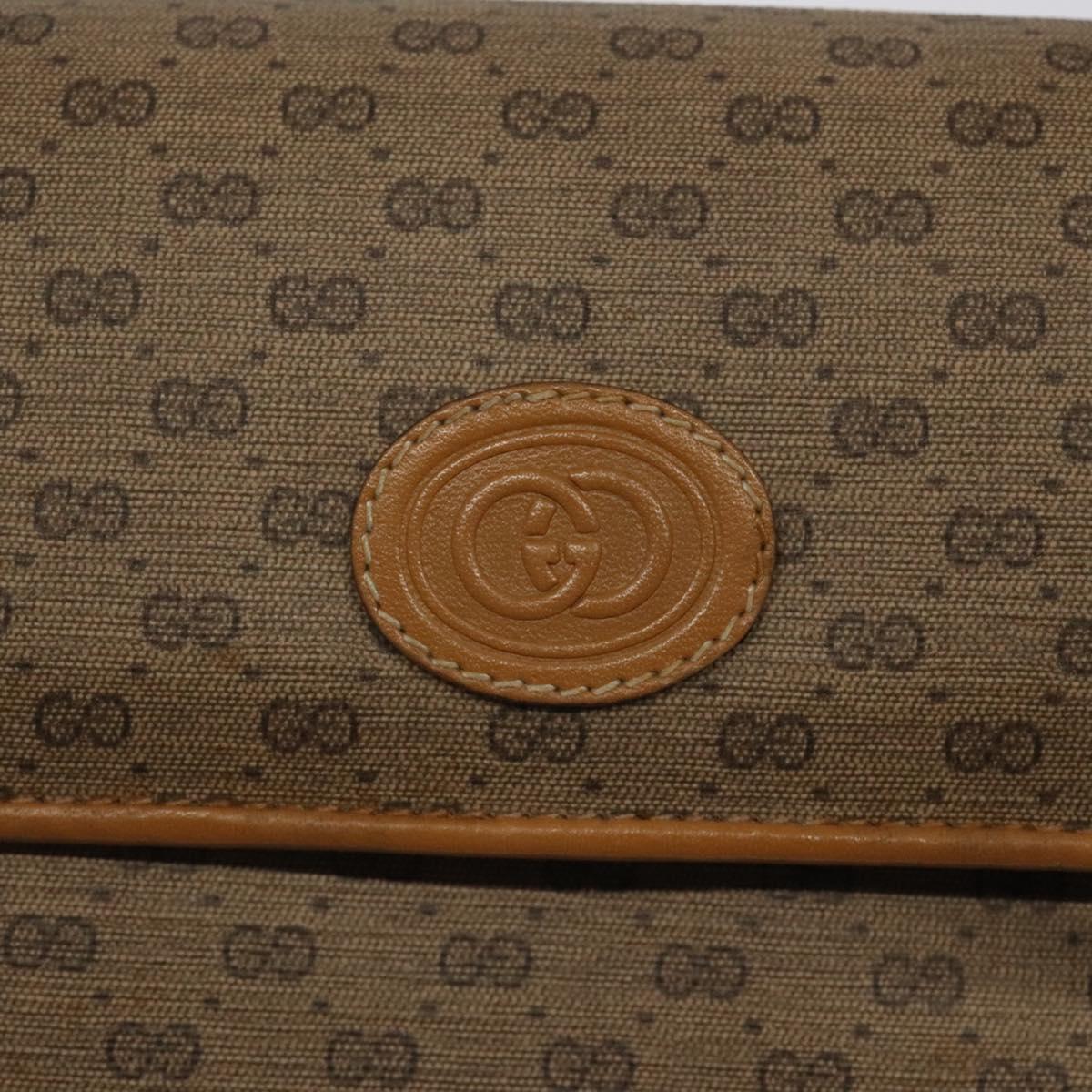 GUCCI Micro GG Supreme Hand Bag PVC Beige Gold 000 406 4857 Auth ki5660