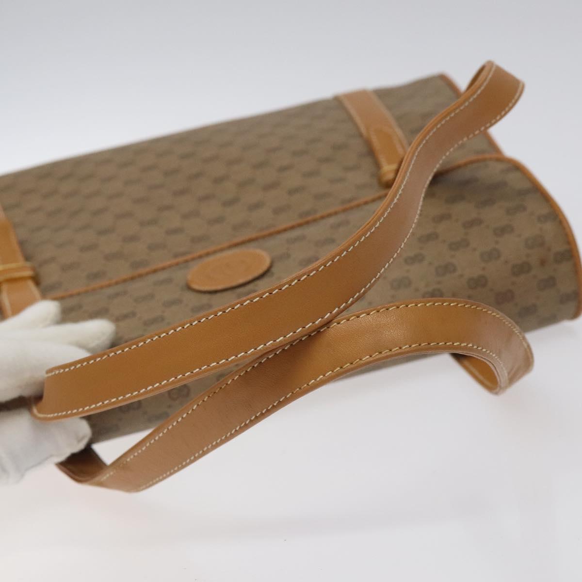 GUCCI Micro GG Supreme Hand Bag PVC Beige Gold 000 406 4857 Auth ki5660