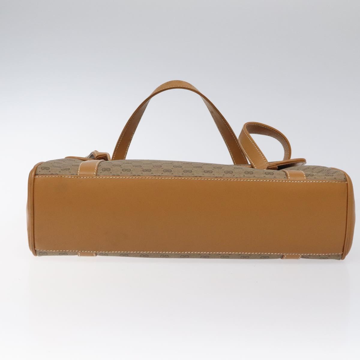 GUCCI Micro GG Supreme Hand Bag PVC Beige Gold 000 406 4857 Auth ki5660