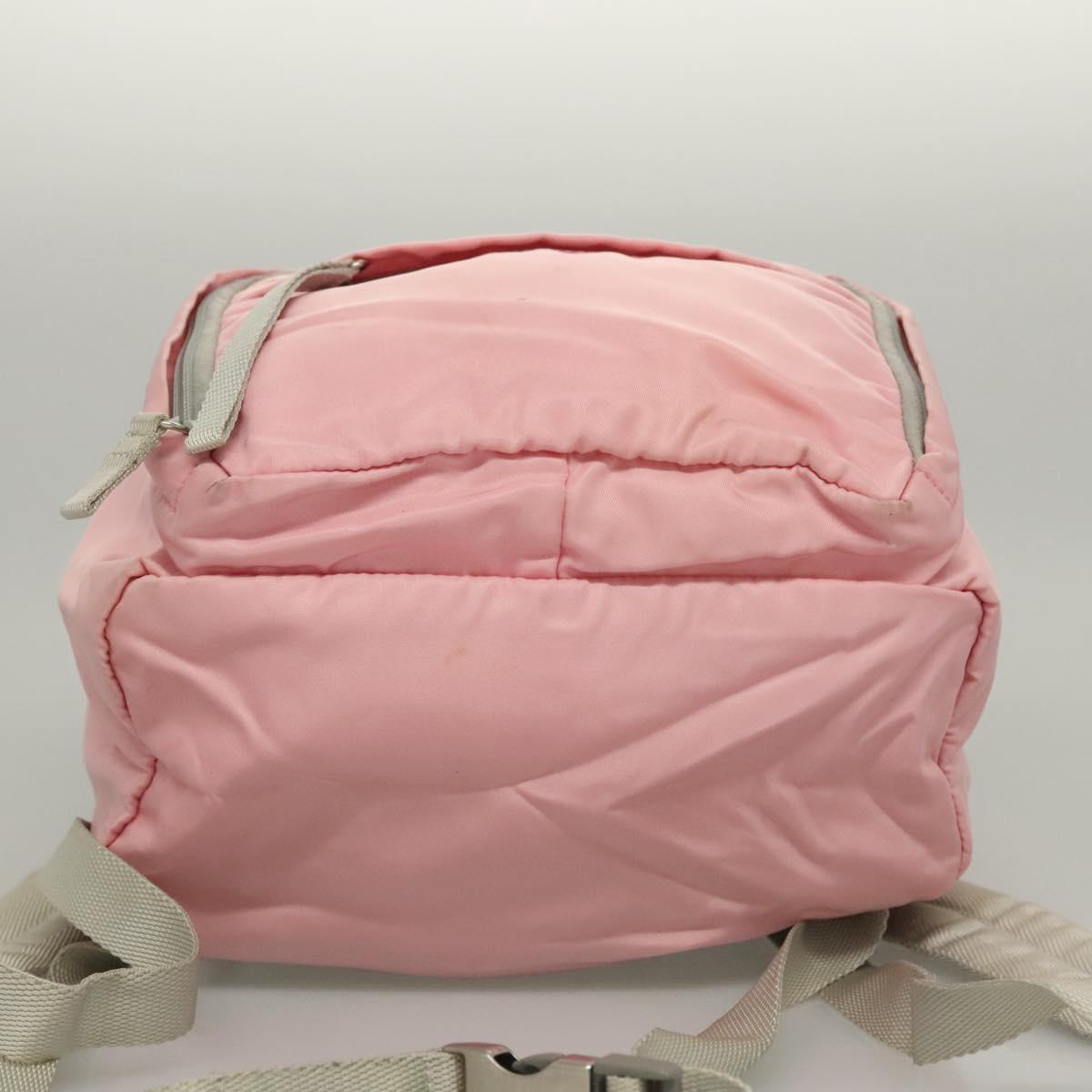 PRADA Backpack Nylon Pink Silver Auth ki5661