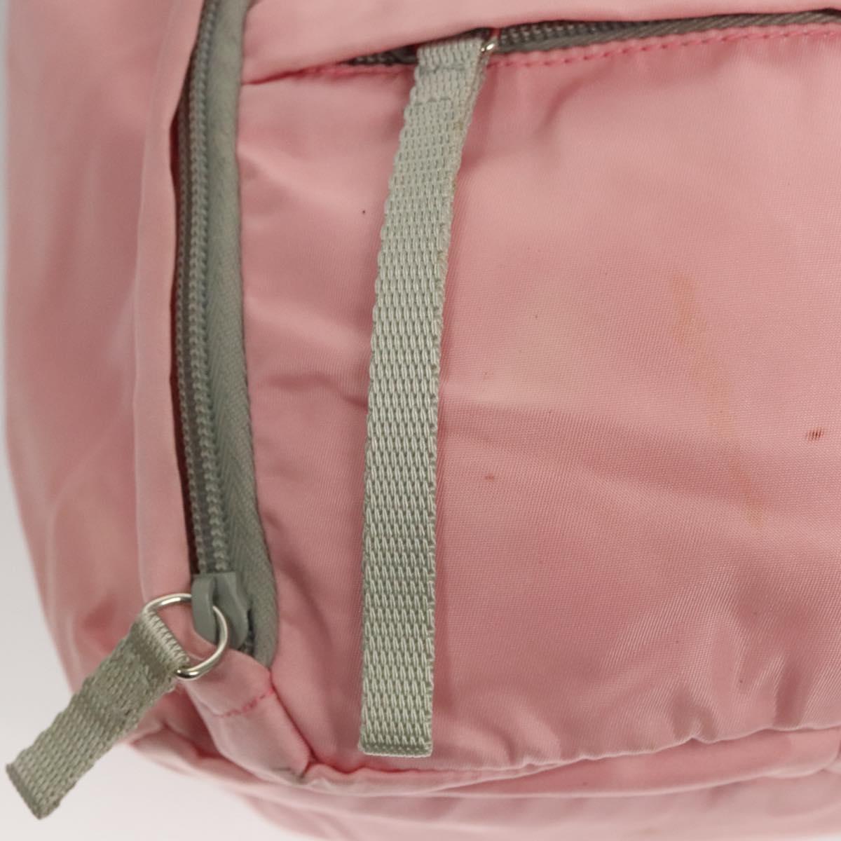 PRADA Backpack Nylon Pink Silver Auth ki5661