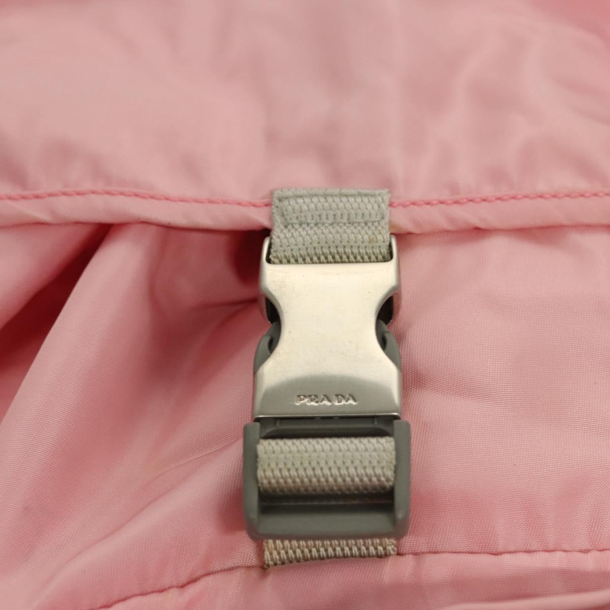 PRADA Backpack Nylon Pink Silver Auth ki5661