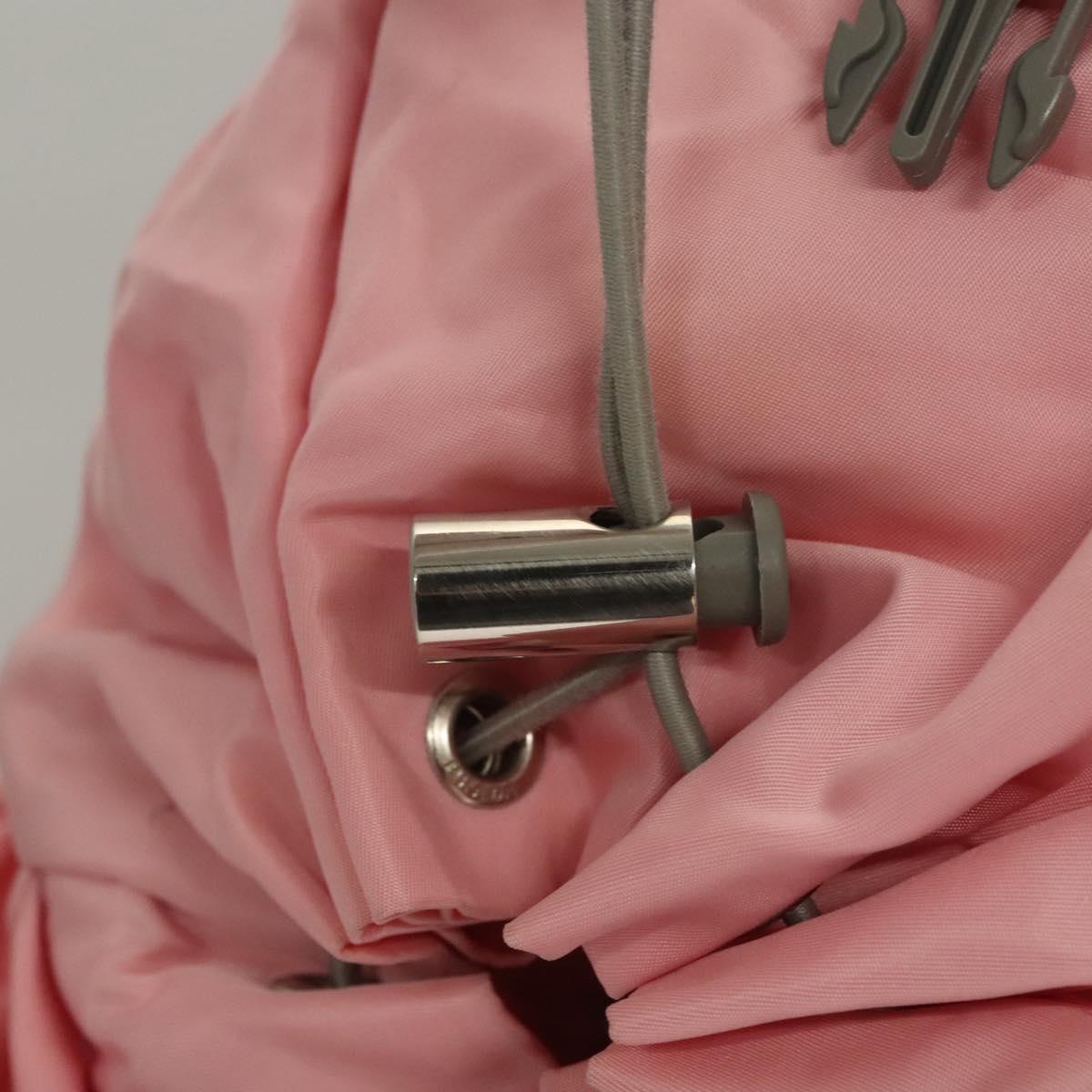PRADA Backpack Nylon Pink Silver Auth ki5661