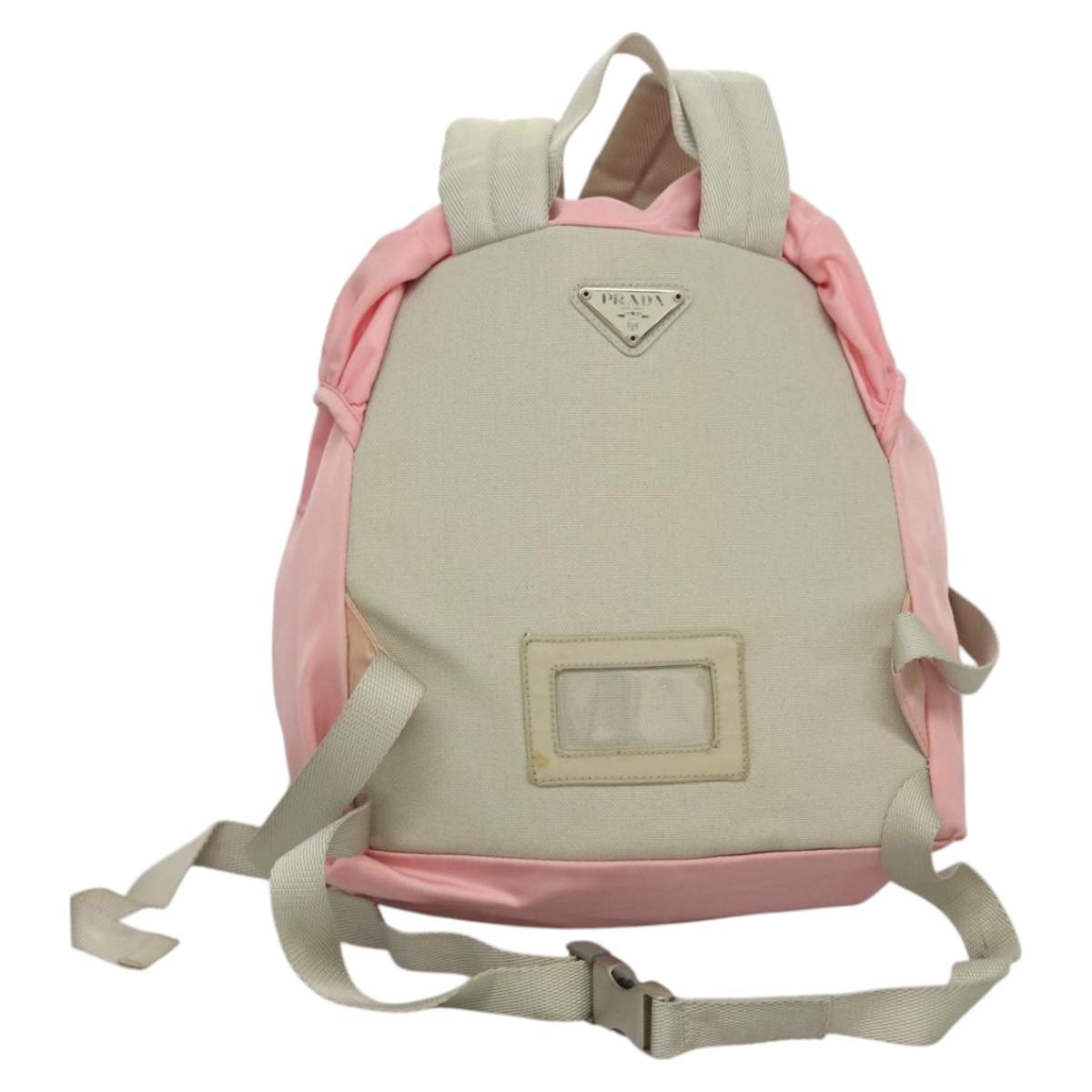 PRADA Backpack Nylon Pink Silver Auth ki5661